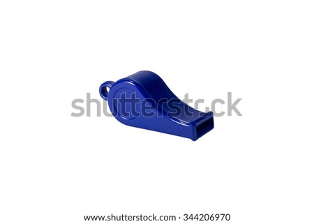 Blue whistle isolated on white background