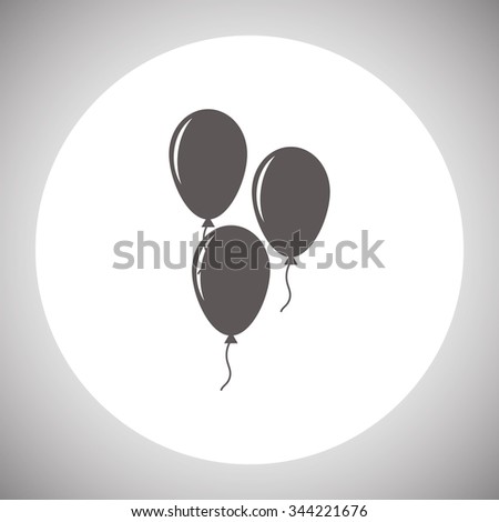 Balloon sign icon. Birthday air balloon with rope or ribbon symbol. icon. vector design