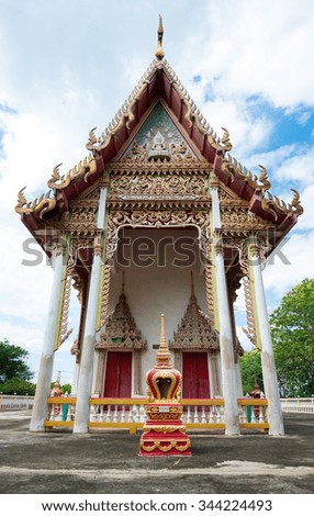 thai temple with blue sky.
