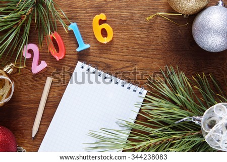 Brown background about Happy New Year holiday 2016