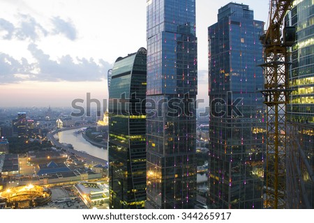 The urban landscape of large cities and megacities Royalty-Free Stock Photo #344265917