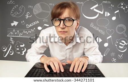 businesswoman with laptop
