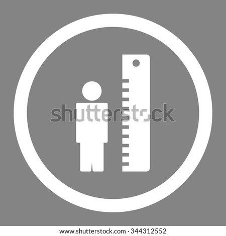 Height Meter vector icon. Style is flat rounded symbol, white color, rounded angles, gray background.