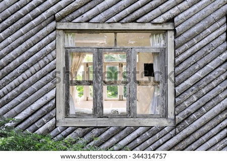 Window with old wood frame of home