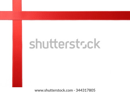 two red ribbons, isolated on white