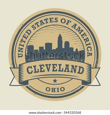 Grunge rubber stamp or label with name of Cleveland, Ohio, vector illustration