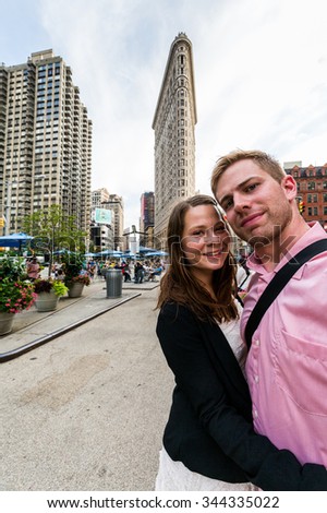 Young couple in Manhattan, New York, 2015