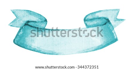 Hand painted ribbon colorful isolated on white