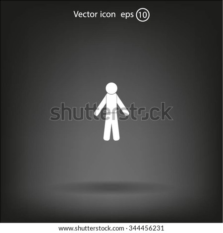 man icon - vector illustration with shadow