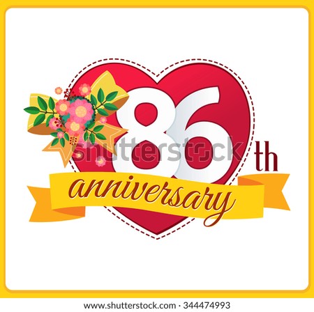 colorful marriage anniversary logo