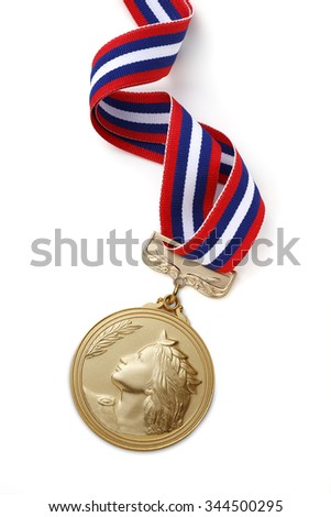 Gold medal on white background?