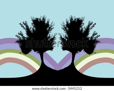 abstract tree background rainbow