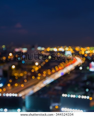 Blurred city road curved background at night