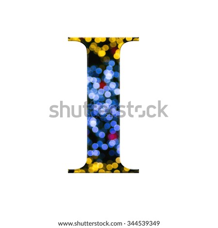 FONT or LETTER and colourful design of wonderful bokeh style ALPHABET 