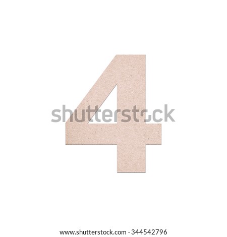 Alphabet letters number from Old paper texture on white background ,For presentation and business