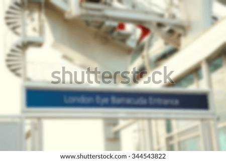 The blurry focus scene of signage scene represent the signage and advertising concept related idea.
