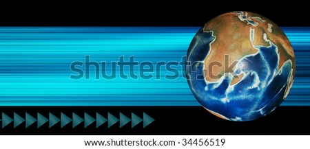 Planet sphere over  blue and black background