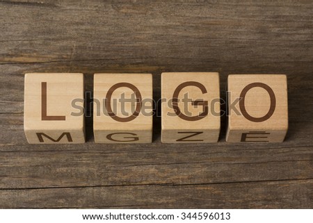 LOGO text on a wooden background