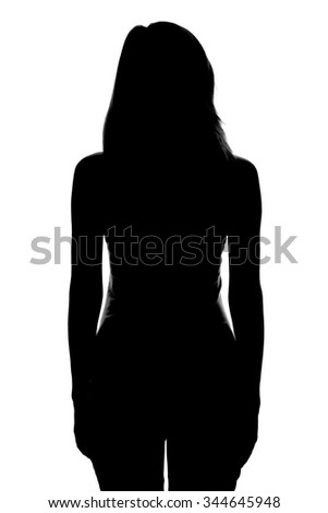silhouette of a female figure on a white background