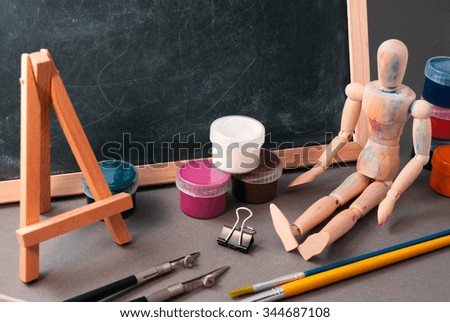 Classic wooden dummy and other art tools.