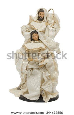 statuette the holy family isolated on white