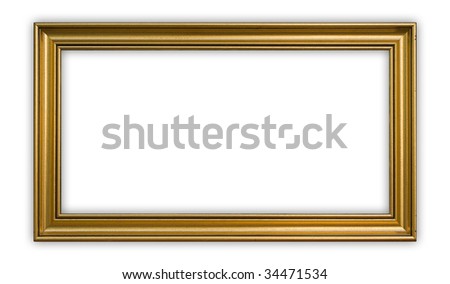 Vintage panoramic frame on white background, clipping path included