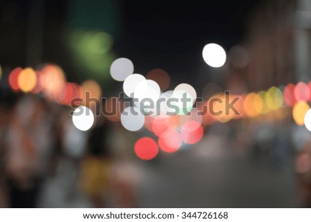 Blurred De-focused and bokeh of tourists in Chiangmai, nightlife