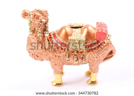 Indian Camel toy on white background