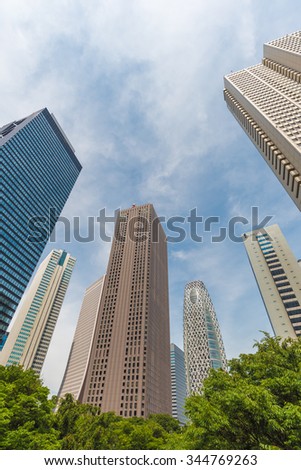 Cluster of high-rise buildings