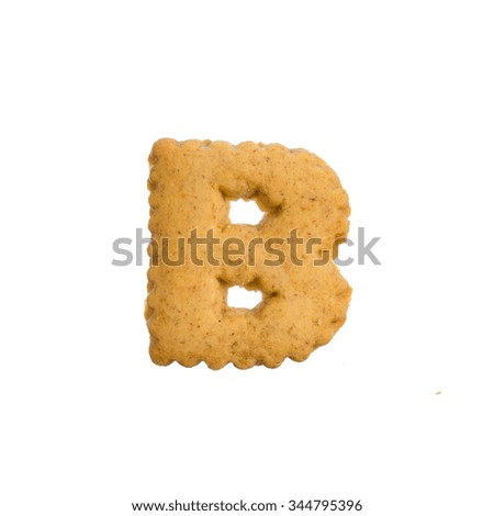 Alphabet ginger cookie isolated on white background