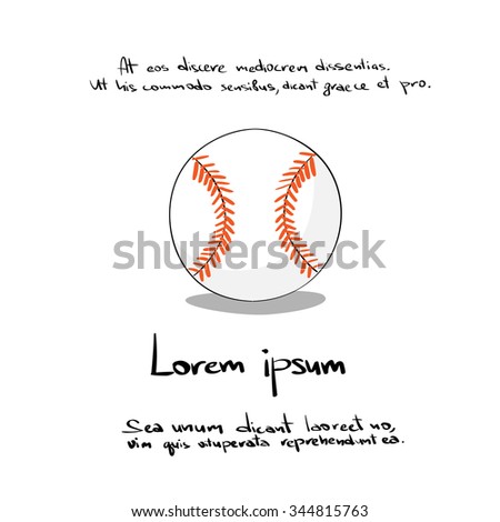Baseball Ball Sketch Hands Draw Icon Line Logo Vector Illustration
