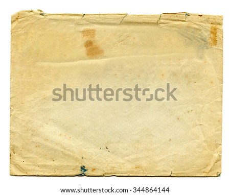 Old Envelope Brown, Damaged Paper with stains and crumbled paper