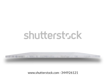 Empty top of white mable stone table isolated on white background. For product display