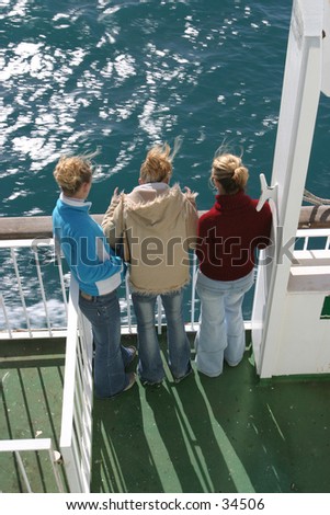 Three Blondes on a Ferry