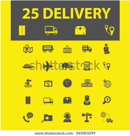 delivery, shipping, logistics  icons, signs vector concept set for infographics, mobile, website, application
