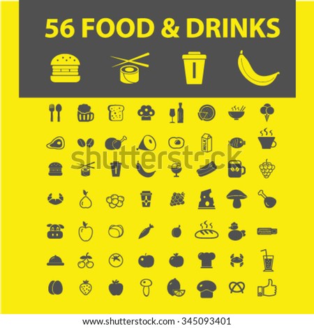 food, drinks, grocery  icons, signs vector concept set for infographics, mobile, website, application
