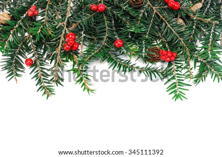 Christmas decoration on white background