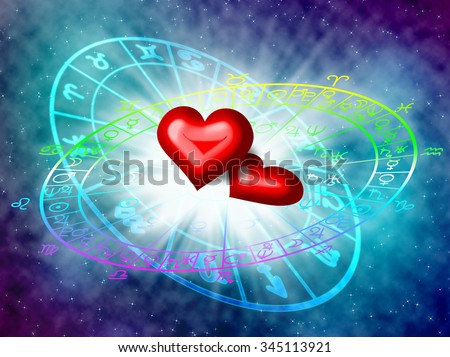 love in the horoscope concept.