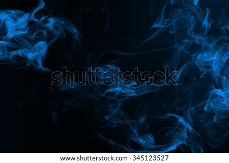 Blue Smoke on black background