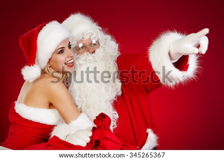 picture of family couple in santa claus costume