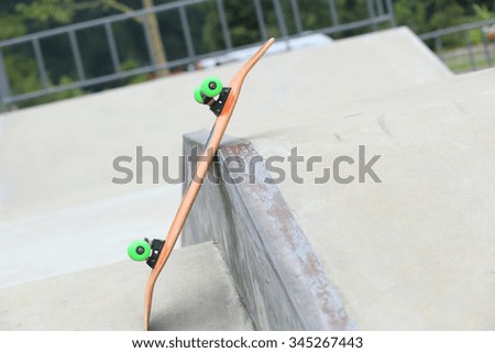 skateboard at skatepark