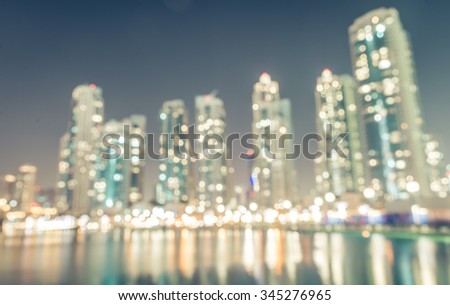 Blurred city background. building and city lights in the night