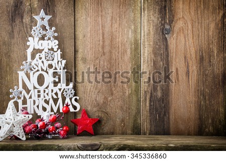 Christmas tree, Noel wish, spruce of the letters.