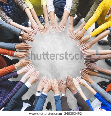 Arms Hands Circle Team Unity Variation Group Diverse Concept Royalty-Free Stock Photo #345353492