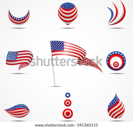flags and icons of American 