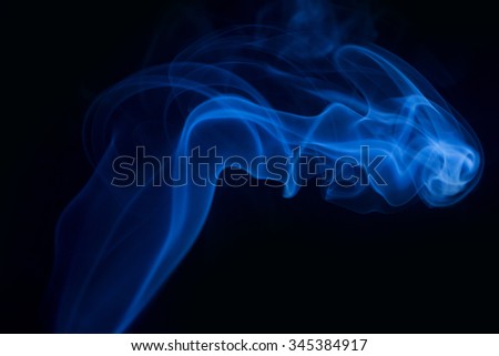 blue smoke abstract on black background
