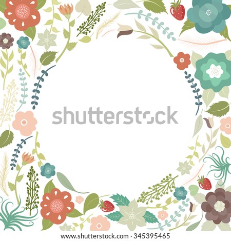 Flower frame in pale colors