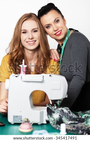 Two women in a sewing workshop