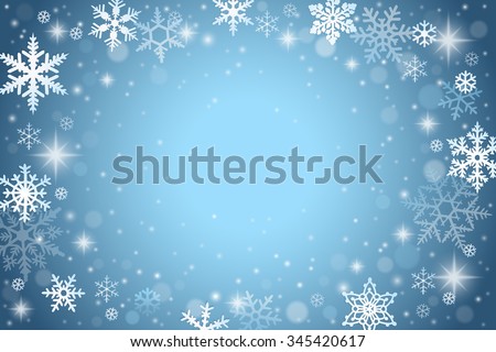 Abstract winter background with falling snowflakes Royalty-Free Stock Photo #345420617