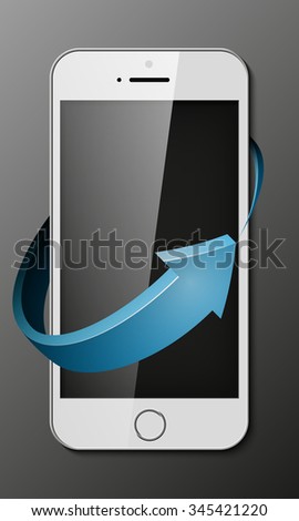 Vector iPhone 6 icon. New technologies 6s realistic Mobile phone. New version of modern smartphone with blank black screen. Vector eps 10
